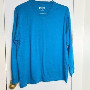 Haband Turquoise VNeck Long Sleeves Tee size M